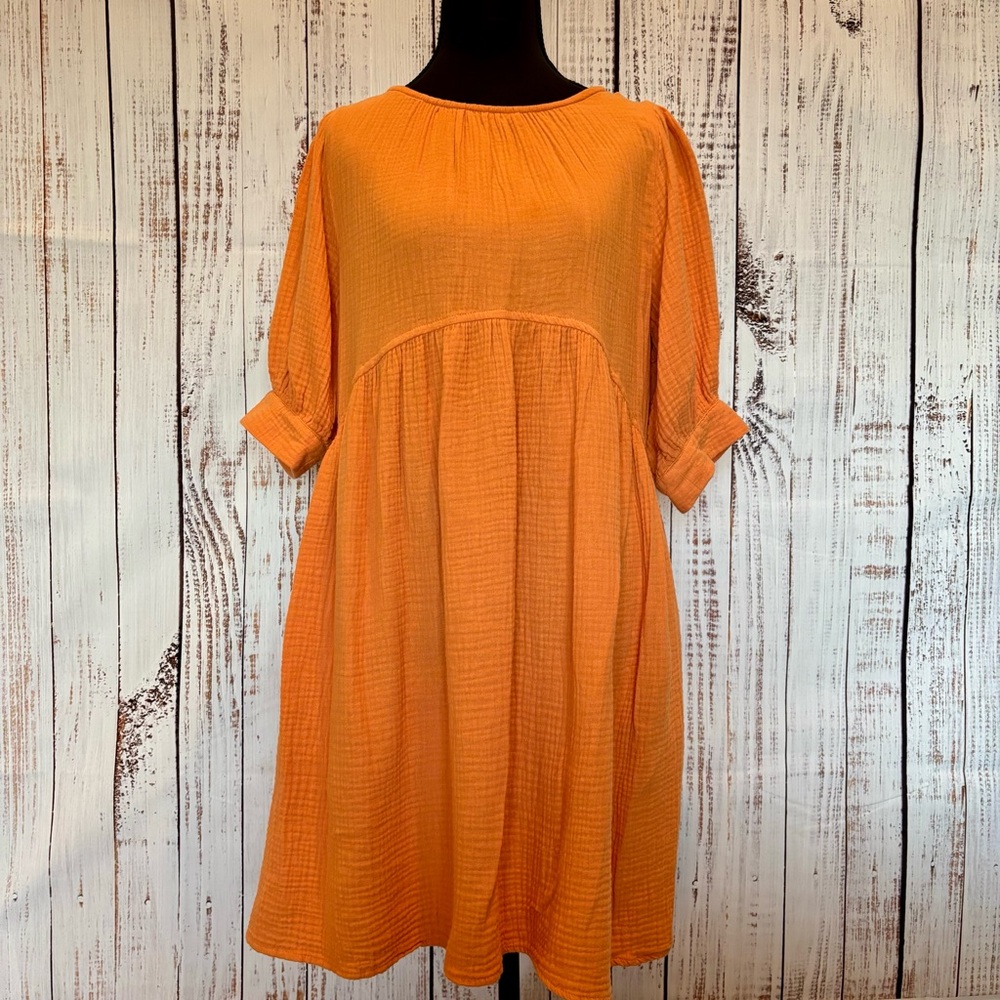 Ascot + Hart Gauze Boho Cottagecore Babydoll Dress Sz M